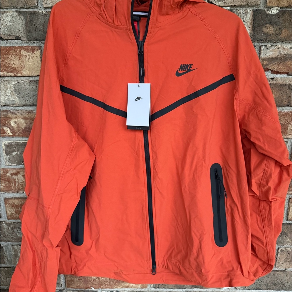 Nike Men's Tech Woven Full Zip Windbreaker Jacket Orange Men’s XL HM7151-846